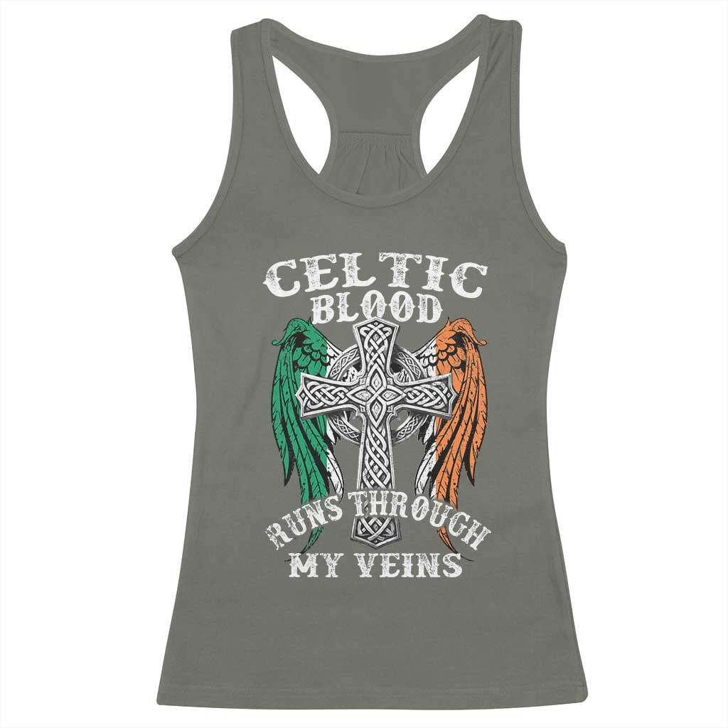 Irish Celtic Pride Racerback Tank Top Celtic Blood Runs Through My Veins