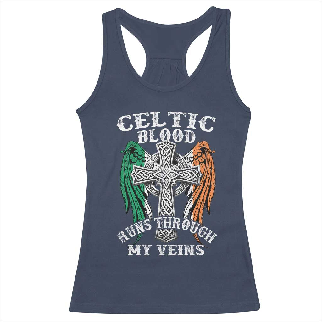 Irish Celtic Pride Racerback Tank Top Celtic Blood Runs Through My Veins