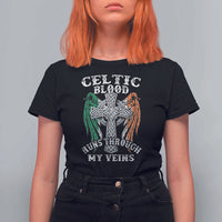 Irish Celtic Pride T Shirt For Women Celtic Blood Runs Through My Veins