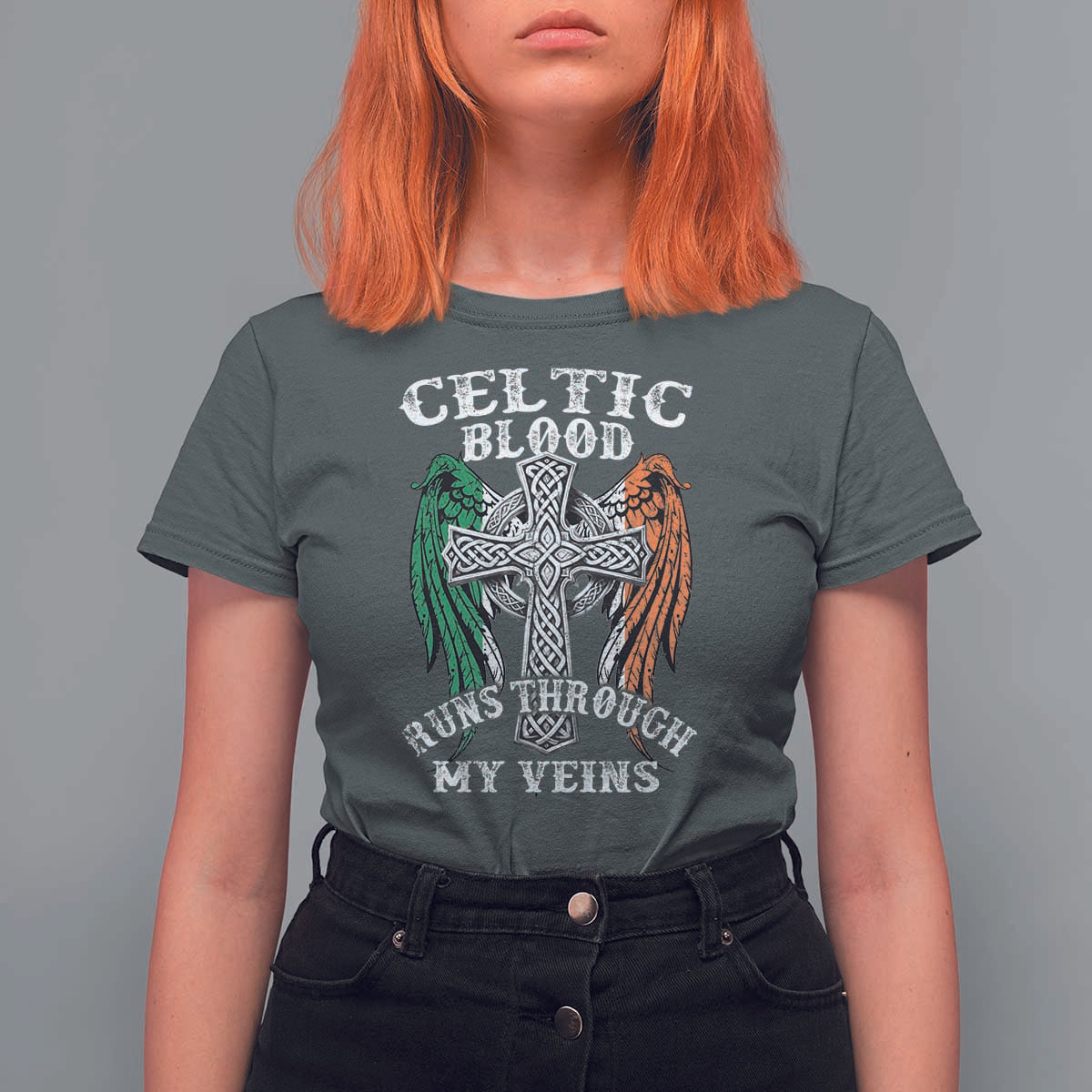 Irish Celtic Pride T Shirt For Women Celtic Blood Runs Through My Veins