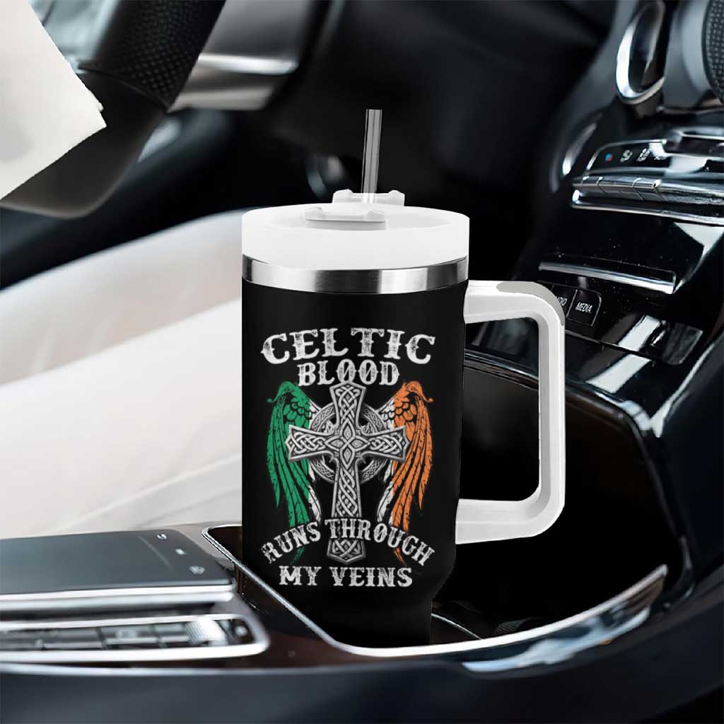 Irish Celtic Pride Tumbler With Handle Celtic Blood Runs Through My Veins