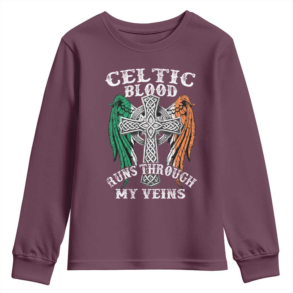 Irish Celtic Pride Youth Sweatshirt Celtic Blood Runs Through My Veins