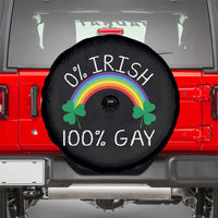 Funny St. Patrick's Day LGBT Spare Tire Cover 0 Irish 100 Gay Rainbow Shamrock