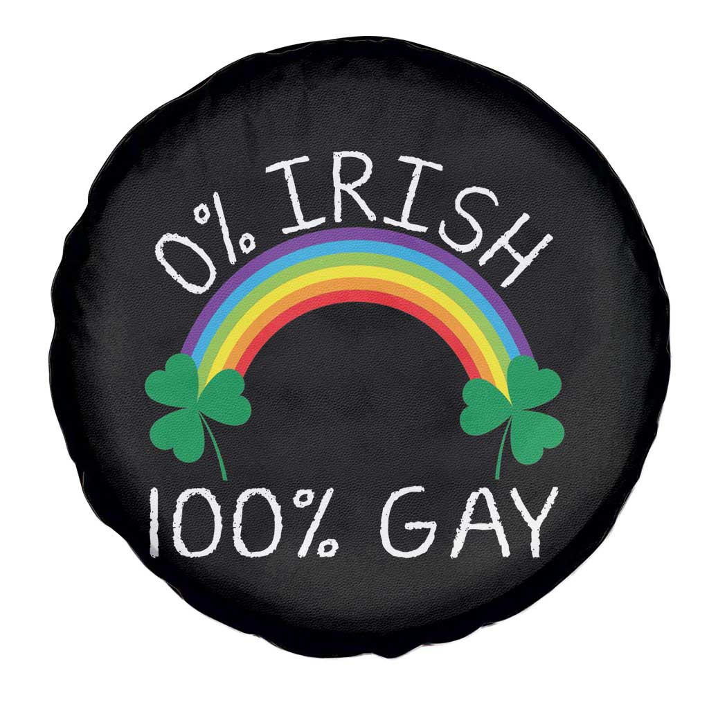 Funny St. Patrick's Day LGBT Spare Tire Cover 0 Irish 100 Gay Rainbow Shamrock