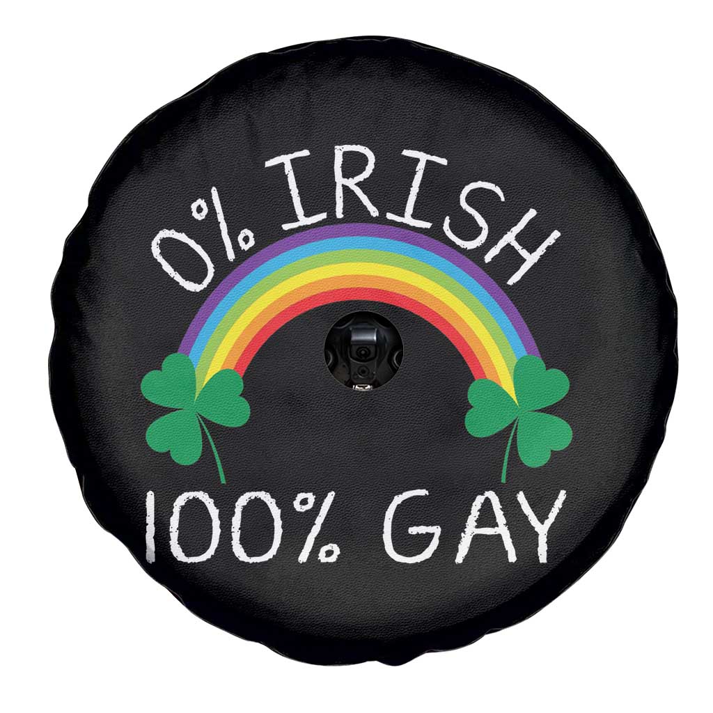 Funny St. Patrick's Day LGBT Spare Tire Cover 0 Irish 100 Gay Rainbow Shamrock