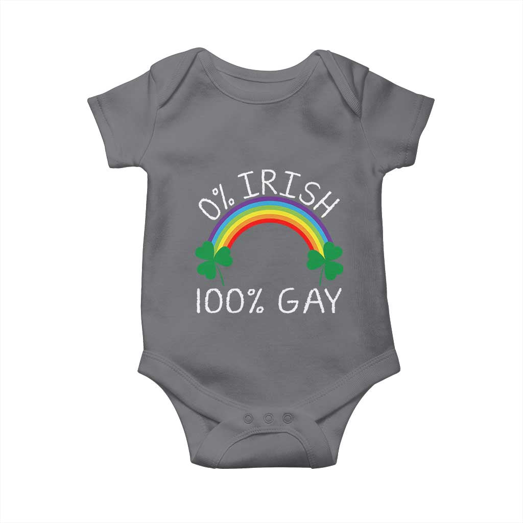 Funny St. Patrick's Day LGBT Baby Onesie 0 Irish 100 Gay Rainbow Shamrock