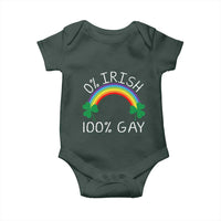 Funny St. Patrick's Day LGBT Baby Onesie 0 Irish 100 Gay Rainbow Shamrock