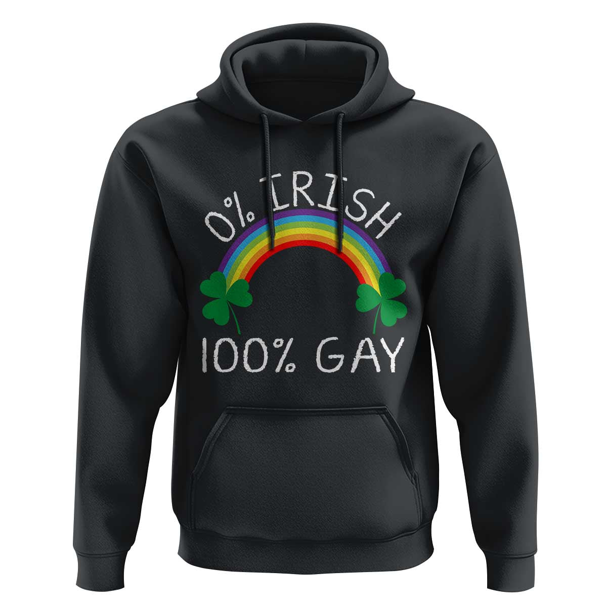 Funny St. Patrick's Day LGBT Hoodie 0 Irish 100 Gay Rainbow Shamrock
