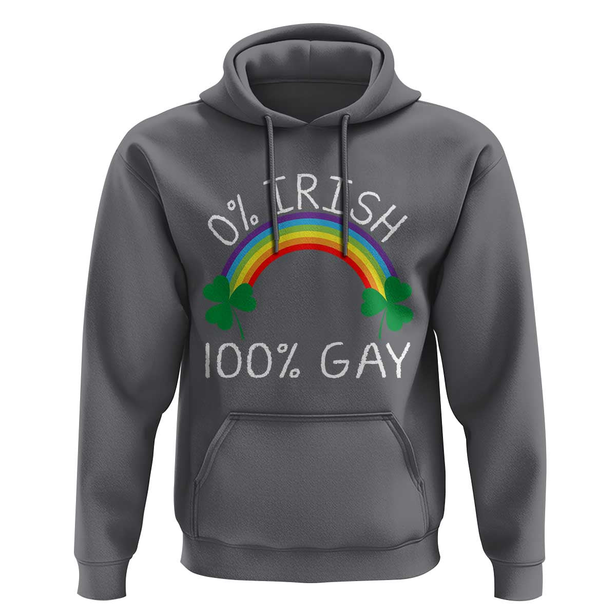 Funny St. Patrick's Day LGBT Hoodie 0 Irish 100 Gay Rainbow Shamrock