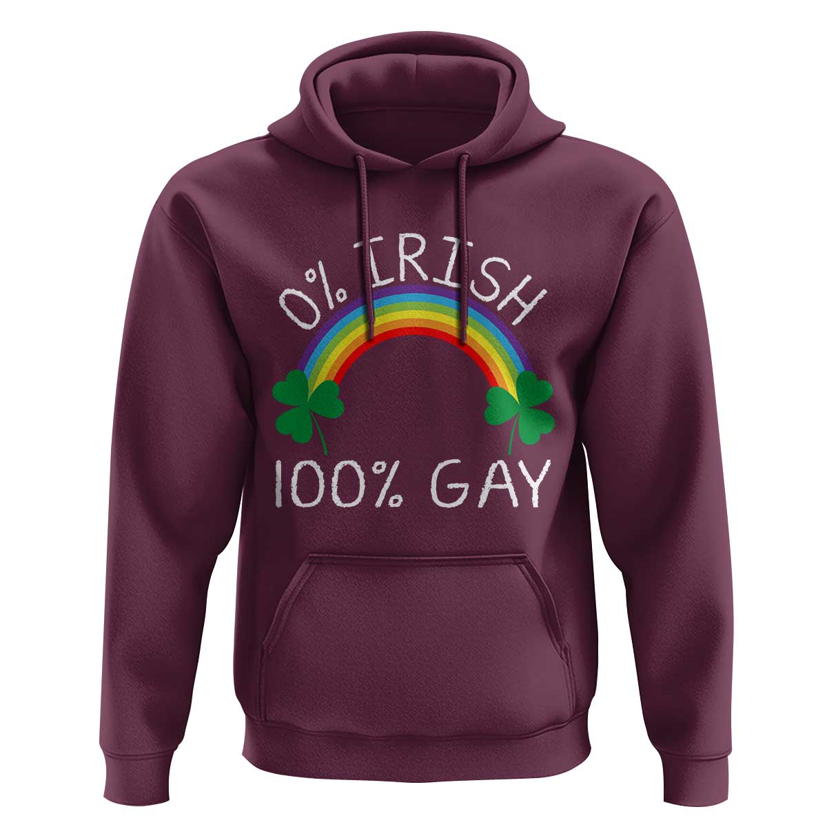 Funny St. Patrick's Day LGBT Hoodie 0 Irish 100 Gay Rainbow Shamrock