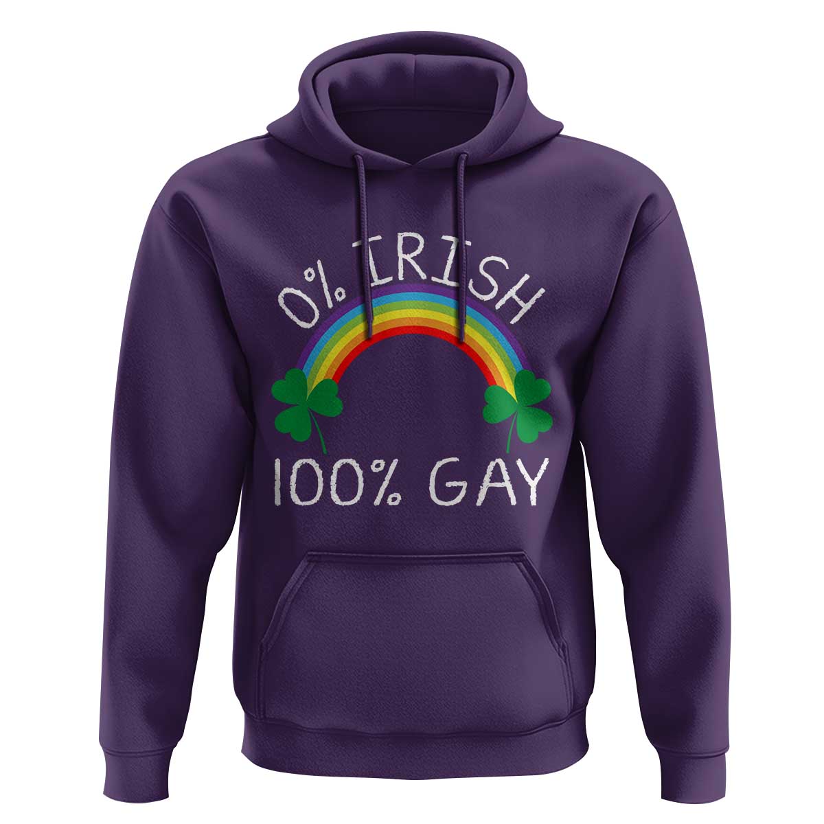 Funny St. Patrick's Day LGBT Hoodie 0 Irish 100 Gay Rainbow Shamrock