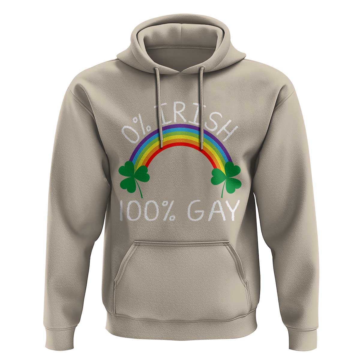 Funny St. Patrick's Day LGBT Hoodie 0 Irish 100 Gay Rainbow Shamrock