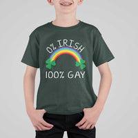 Funny St. Patrick's Day LGBT T Shirt For Kid 0 Irish 100 Gay Rainbow Shamrock