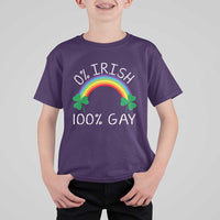 Funny St. Patrick's Day LGBT T Shirt For Kid 0 Irish 100 Gay Rainbow Shamrock