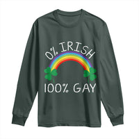 Funny St. Patrick's Day LGBT Long Sleeve Shirt 0 Irish 100 Gay Rainbow Shamrock