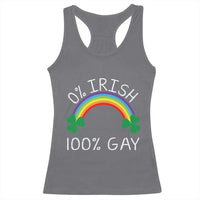 Funny St. Patrick's Day LGBT Racerback Tank Top 0 Irish 100 Gay Rainbow Shamrock