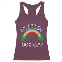 Funny St. Patrick's Day LGBT Racerback Tank Top 0 Irish 100 Gay Rainbow Shamrock