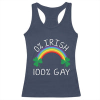 Funny St. Patrick's Day LGBT Racerback Tank Top 0 Irish 100 Gay Rainbow Shamrock