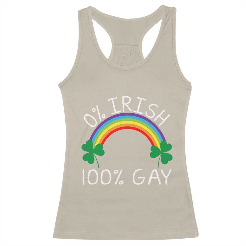 Funny St. Patrick's Day LGBT Racerback Tank Top 0 Irish 100 Gay Rainbow Shamrock