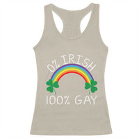 Funny St. Patrick's Day LGBT Racerback Tank Top 0 Irish 100 Gay Rainbow Shamrock