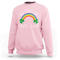 Funny St. Patrick's Day LGBT Sweatshirt 0 Irish 100 Gay Rainbow Shamrock