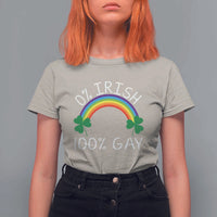 Funny St. Patrick's Day LGBT T Shirt For Women 0 Irish 100 Gay Rainbow Shamrock