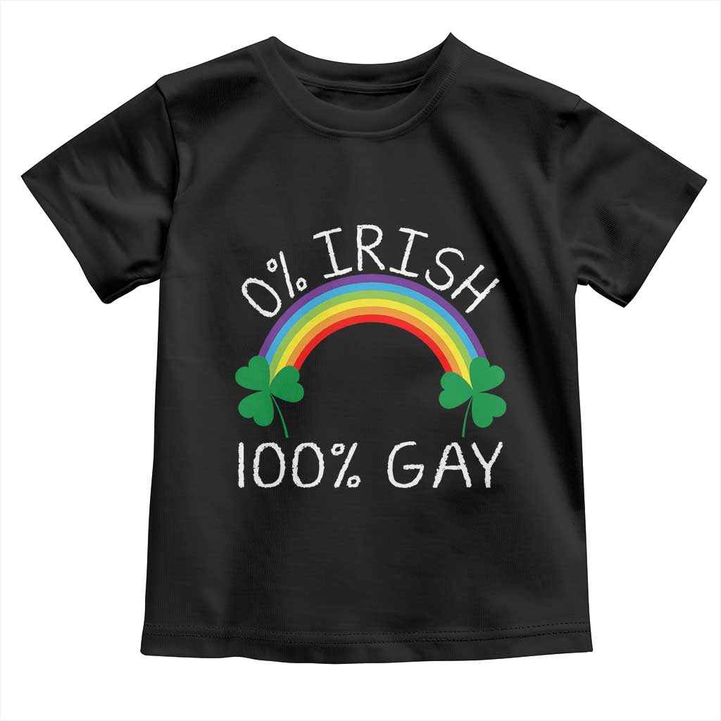 Funny St. Patrick's Day LGBT Toddler T Shirt 0 Irish 100 Gay Rainbow Shamrock
