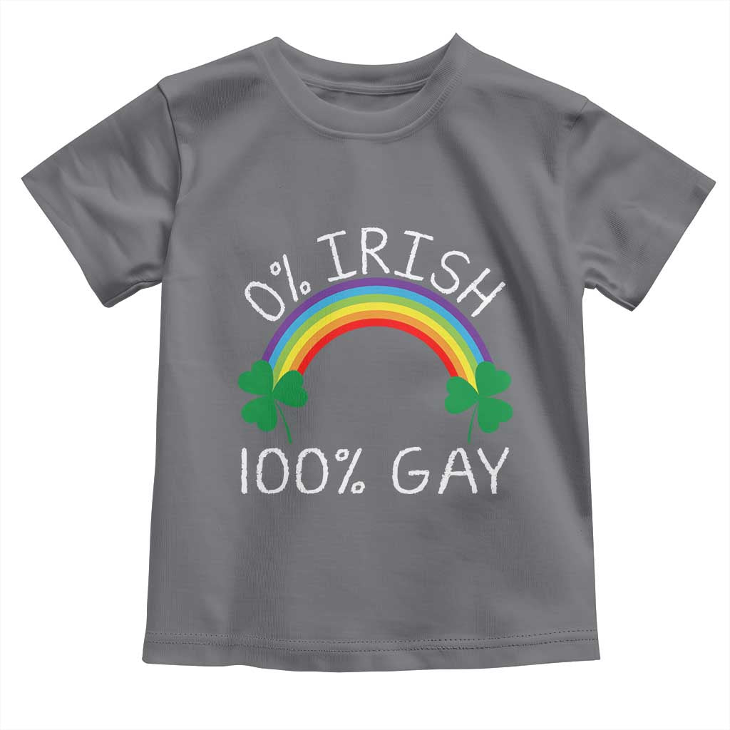 Funny St. Patrick's Day LGBT Toddler T Shirt 0 Irish 100 Gay Rainbow Shamrock