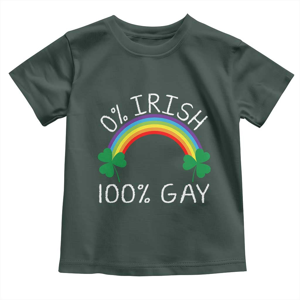 Funny St. Patrick's Day LGBT Toddler T Shirt 0 Irish 100 Gay Rainbow Shamrock