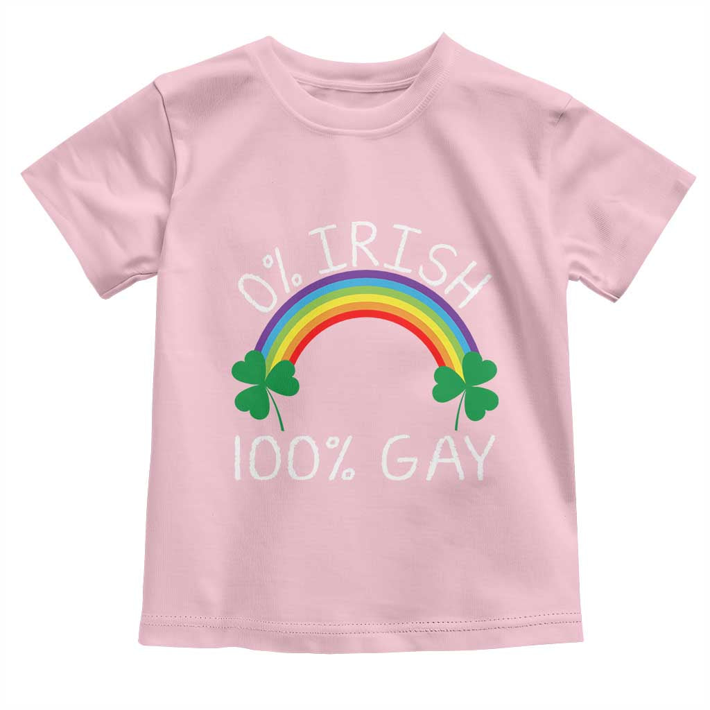 Funny St. Patrick's Day LGBT Toddler T Shirt 0 Irish 100 Gay Rainbow Shamrock