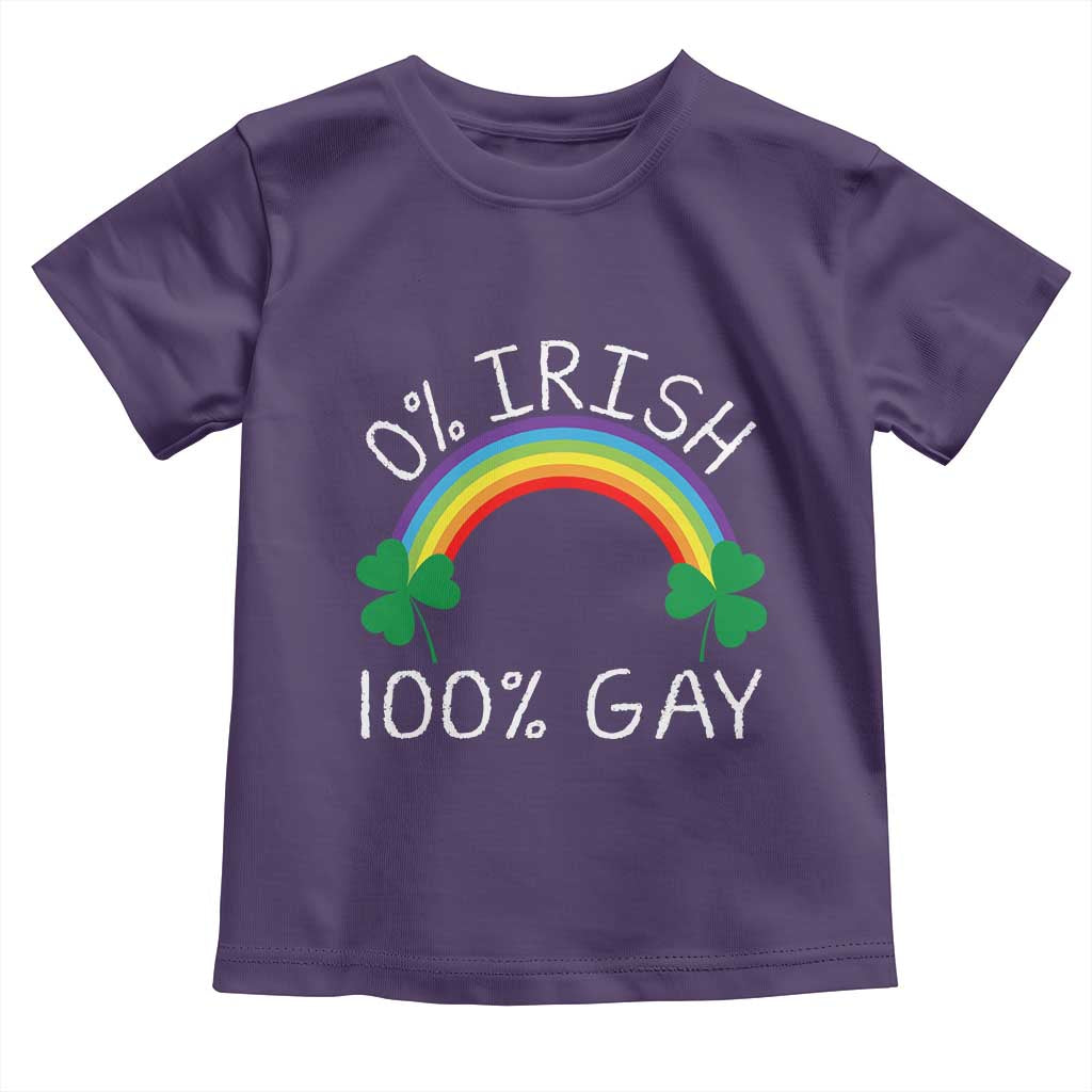 Funny St. Patrick's Day LGBT Toddler T Shirt 0 Irish 100 Gay Rainbow Shamrock