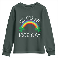 Funny St. Patrick's Day LGBT Youth Sweatshirt 0 Irish 100 Gay Rainbow Shamrock
