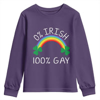 Funny St. Patrick's Day LGBT Youth Sweatshirt 0 Irish 100 Gay Rainbow Shamrock
