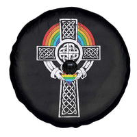 Rainbow Celtic Claddagh Cross Spare Tire Cover