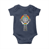 Rainbow Celtic Claddagh Cross Baby Onesie