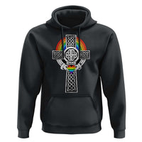 Rainbow Celtic Claddagh Cross Hoodie