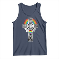 Rainbow Celtic Claddagh Cross Tank Top