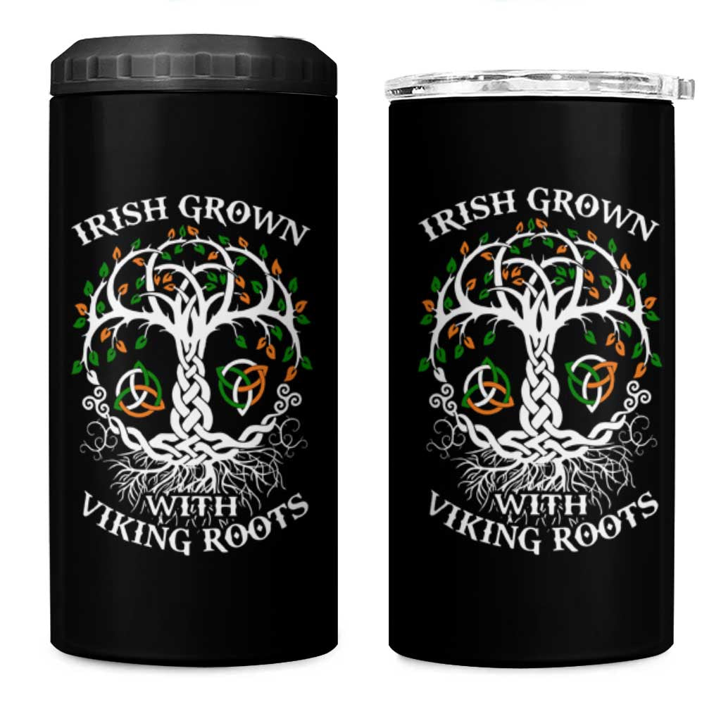Irish Grown With Viking Roots 4 in 1 Can Cooler Tumbler