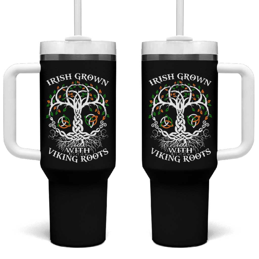 Irish Grown With Viking Roots Tumbler With Handle