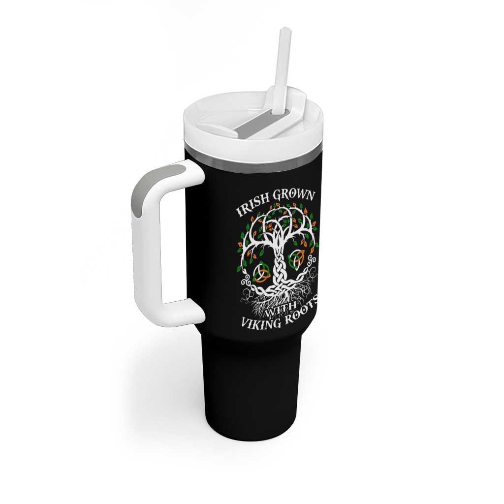 Irish Grown With Viking Roots Tumbler With Handle