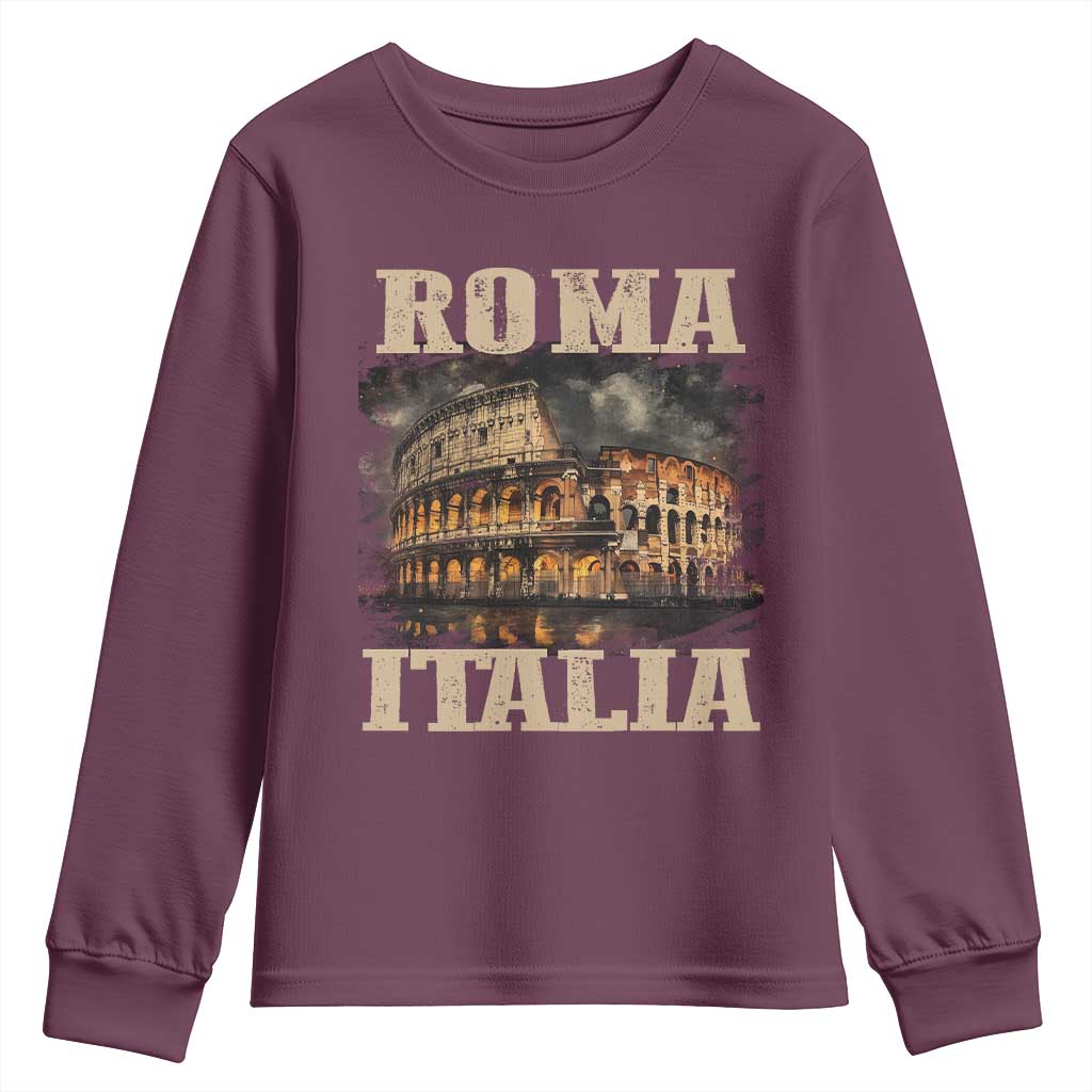 Roma Italia Colosseum Youth Sweatshirt Vintage Italy Rome