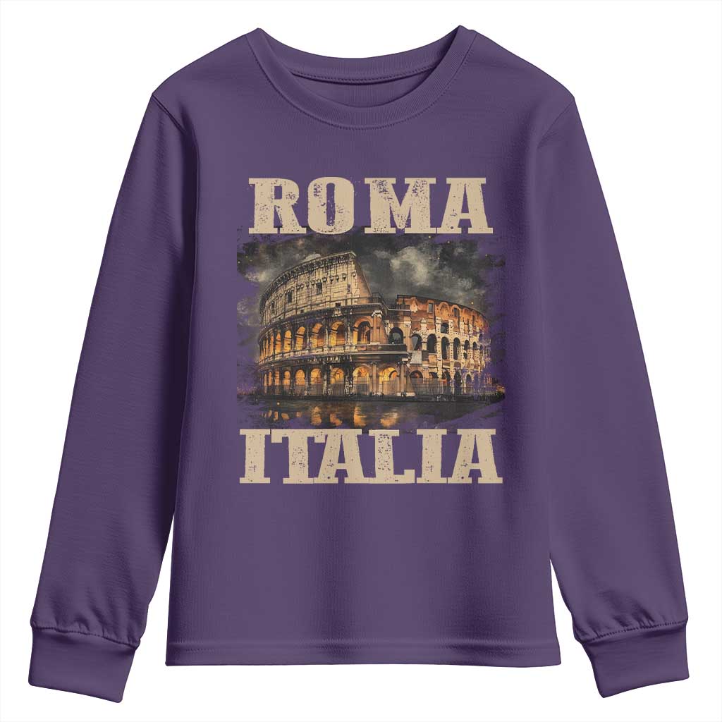 Roma Italia Colosseum Youth Sweatshirt Vintage Italy Rome