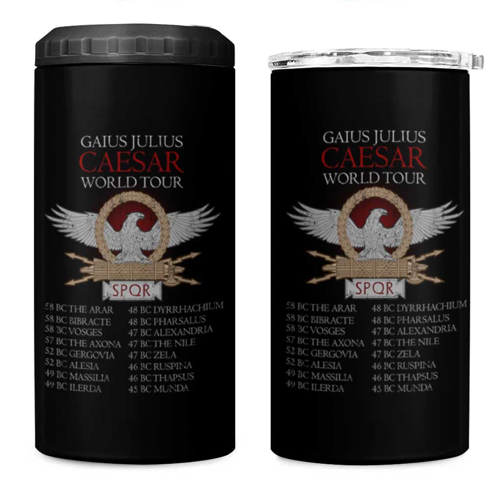 Julius Caesar World Tour 4 in 1 Can Cooler Tumbler SPQR Roman History