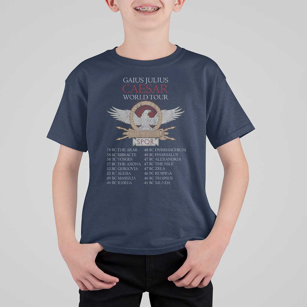 Julius Caesar World Tour T Shirt For Kid SPQR Roman History