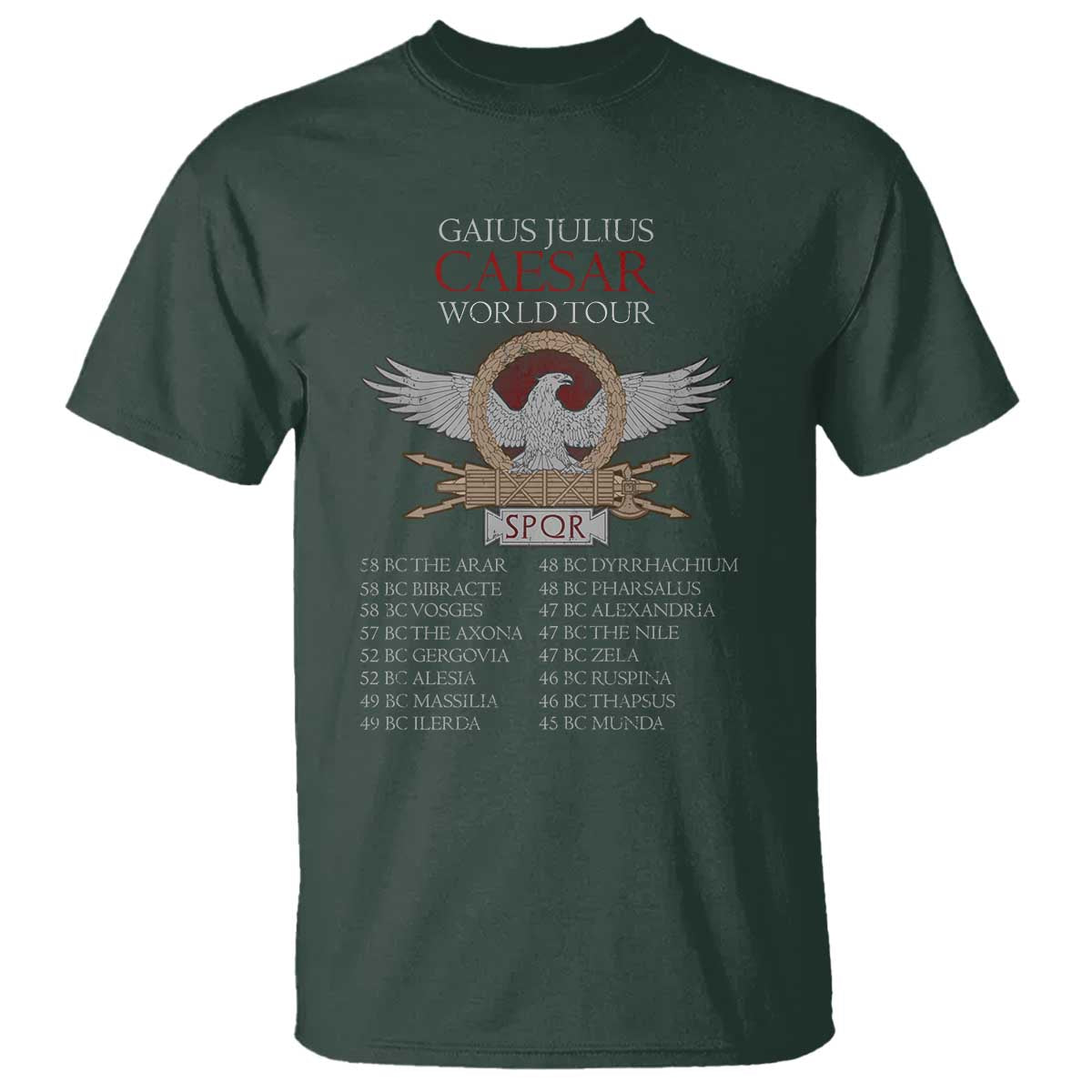 Julius Caesar World Tour T Shirt SPQR Roman History