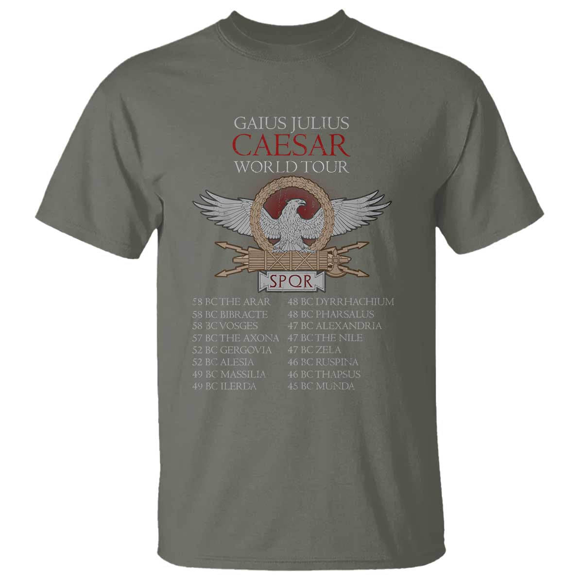Julius Caesar World Tour T Shirt SPQR Roman History