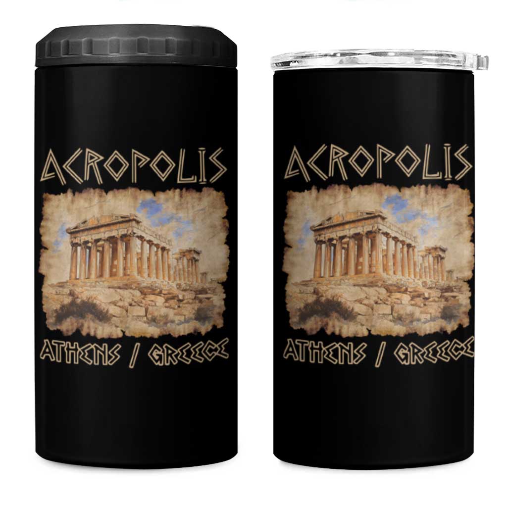 Acropolis Athens Greece Souvenir Greek Parthenon 4 in 1 Can Cooler Tumbler