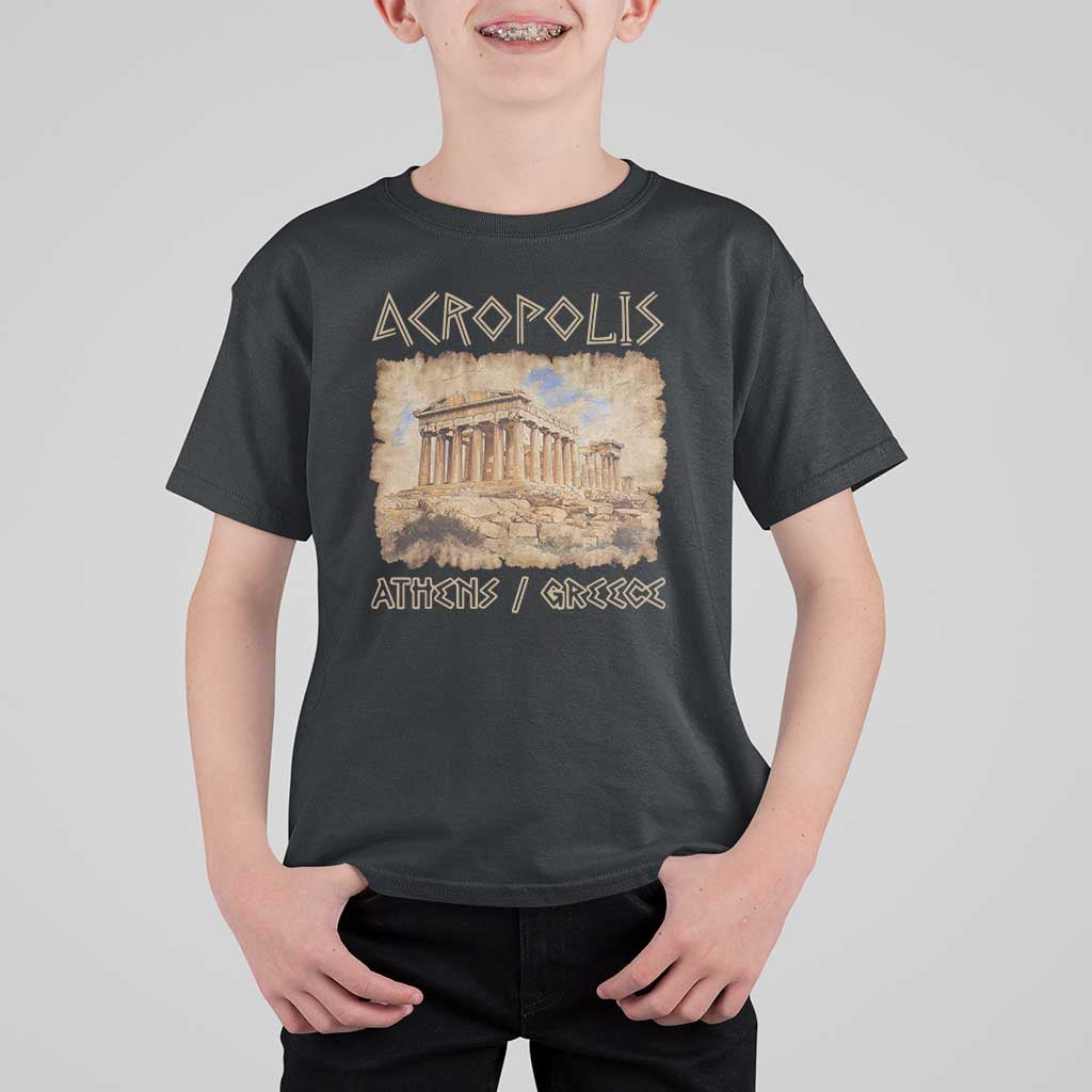 Acropolis Athens Greece Souvenir Greek Parthenon T Shirt For Kid