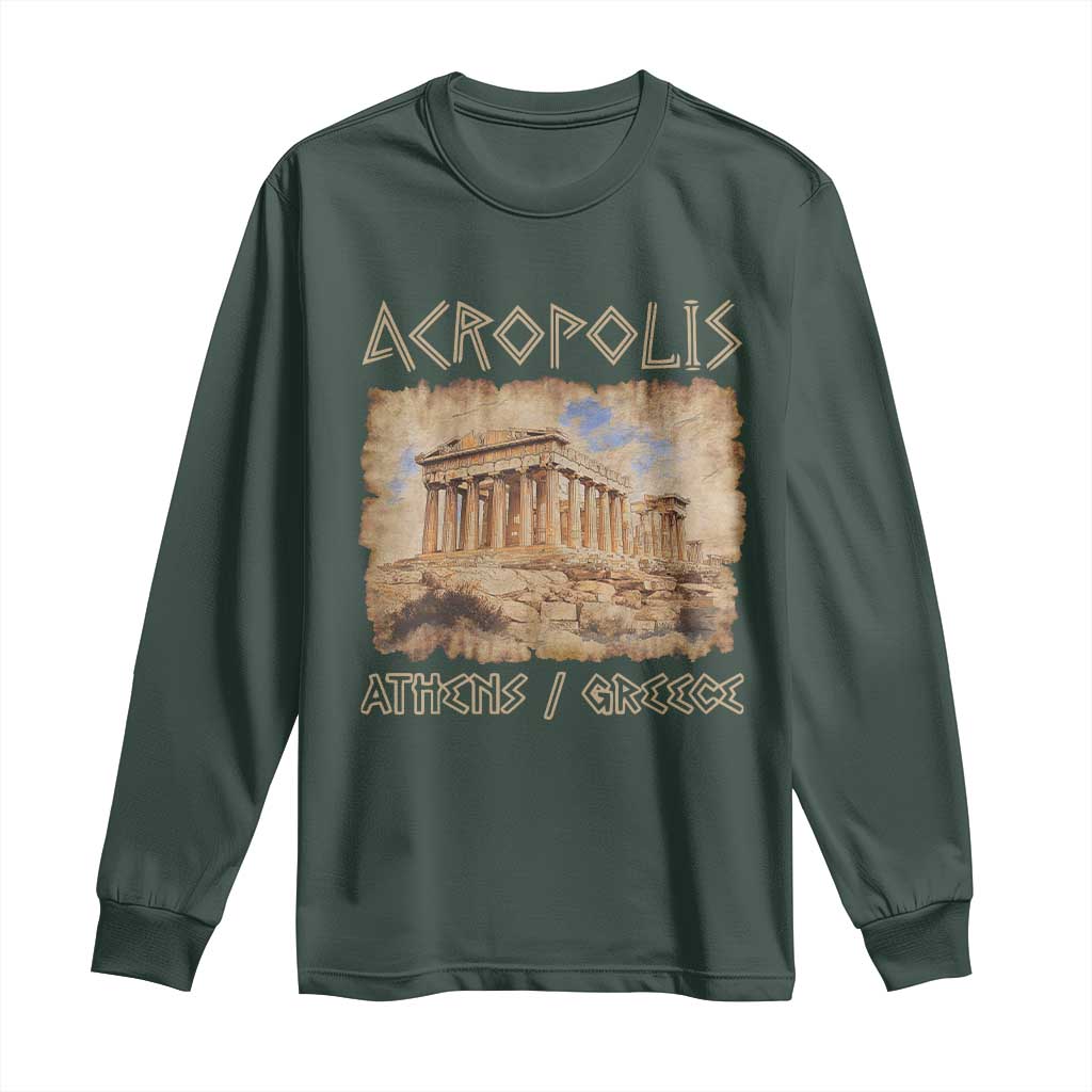 Acropolis Athens Greece Souvenir Greek Parthenon Long Sleeve Shirt