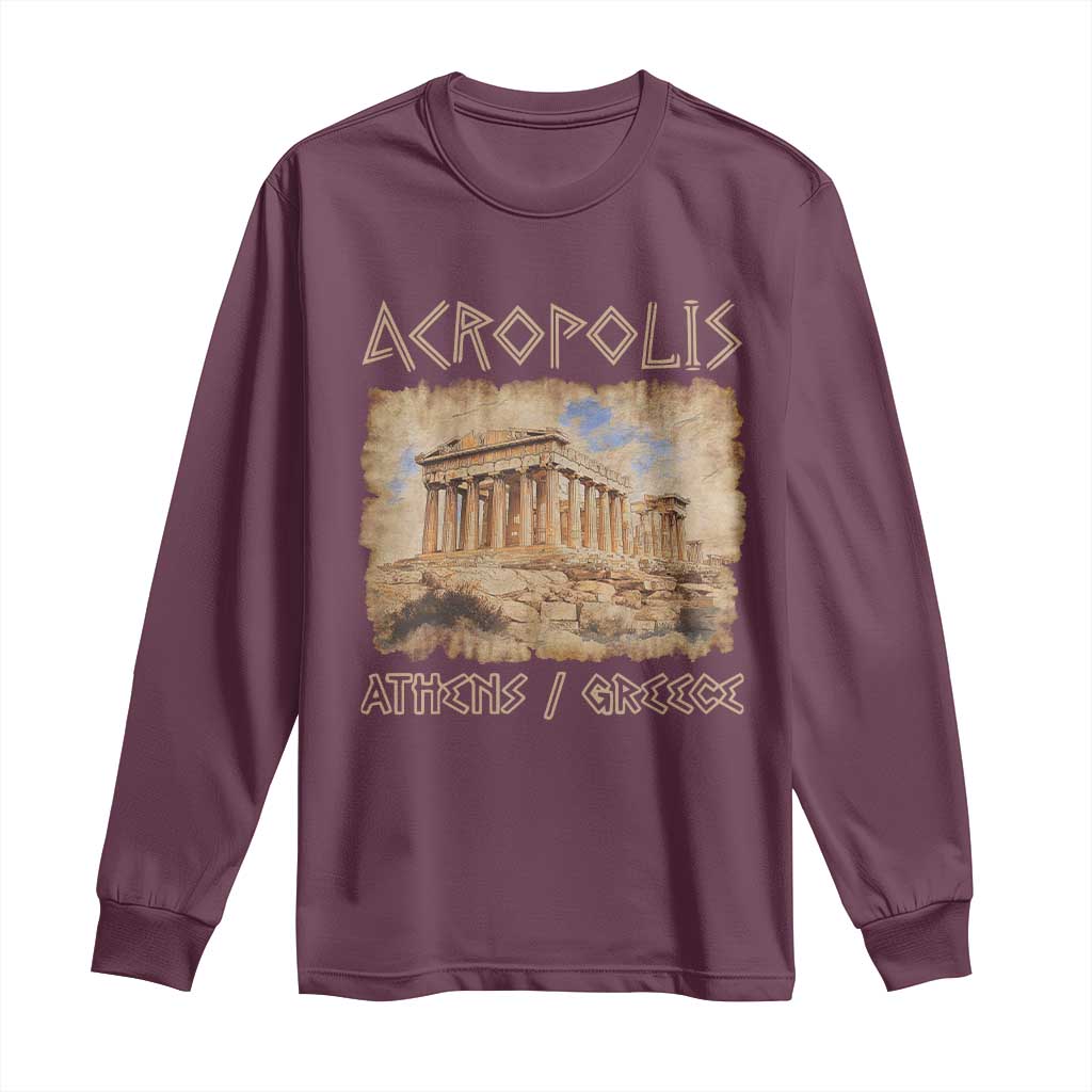 Acropolis Athens Greece Souvenir Greek Parthenon Long Sleeve Shirt